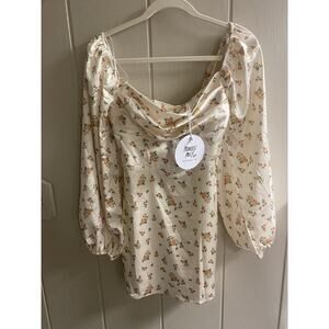 Princess Polly LILLIE LONG SLEEVE MINI DRESS Floral Size 2